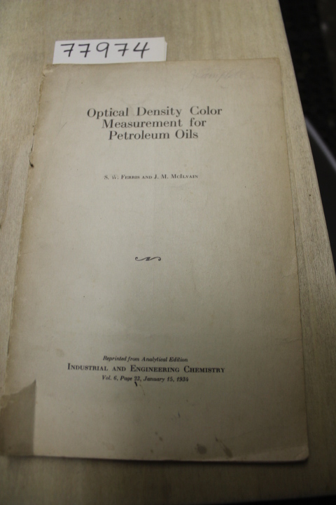 Ferris, S. W. and McIlvain, J. M.: Optical Density Color Measurement for Petr...