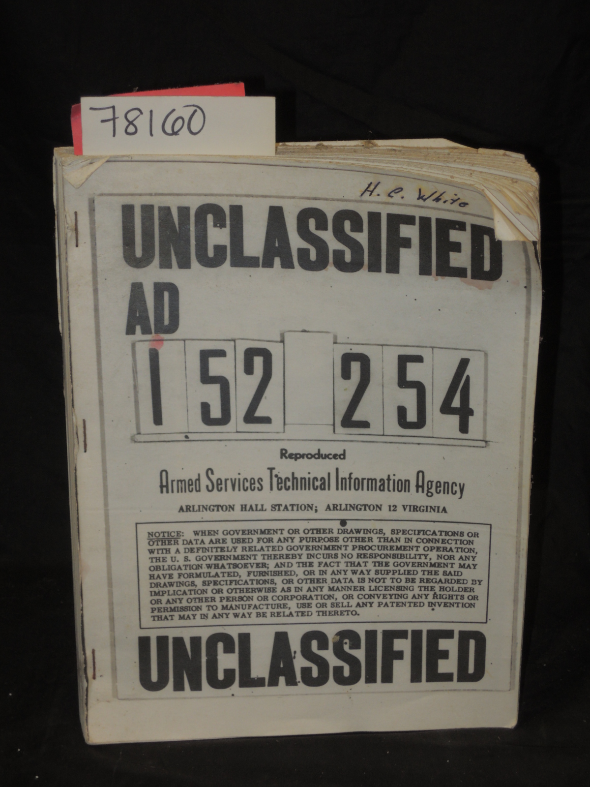 Lusby, William A. ARMED SERVICES TEC...: UNCLASSIFIED AD 152-254: MODEL CL-32...
