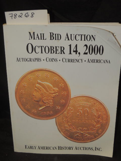 EARLY AMER. HISTORY AUCTIONS: MAIL BID AUCTION  OCTOBER 14, 2000