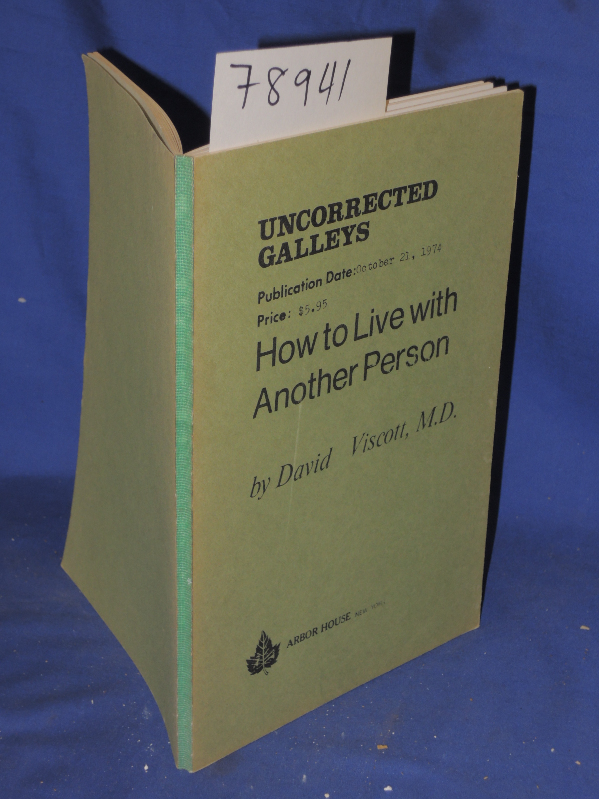 Viscott, David: HOW TO LIVE WITH ANOTHER PERSON Advanced Uncorrected Proofs/G...