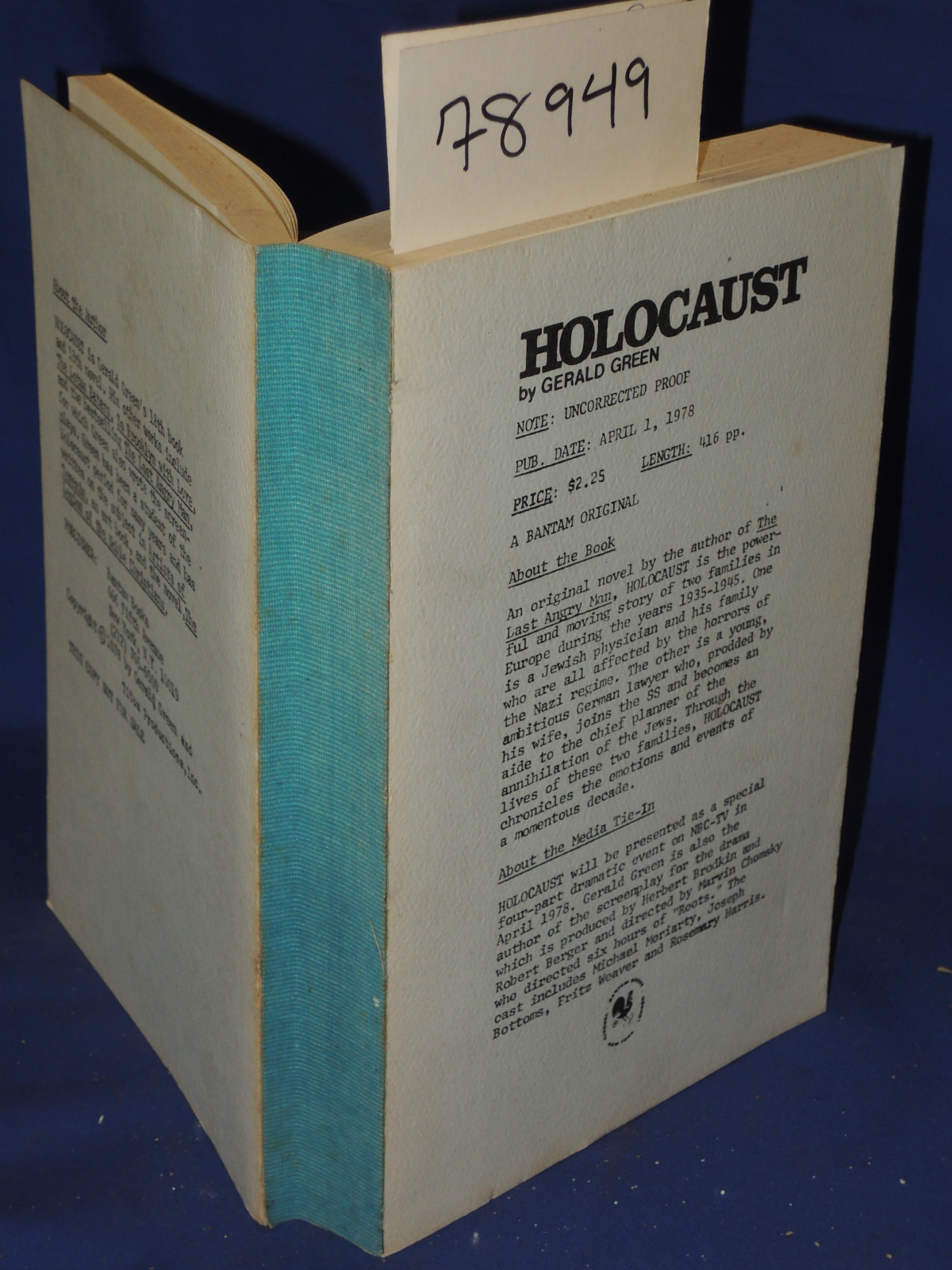Green, Gerald: Holocaust Advanced Uncorrected Proof