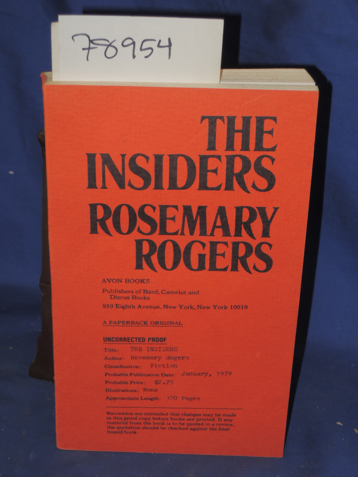 Rogers, Rosemary: THE INSIDERS Uncorrected Proof