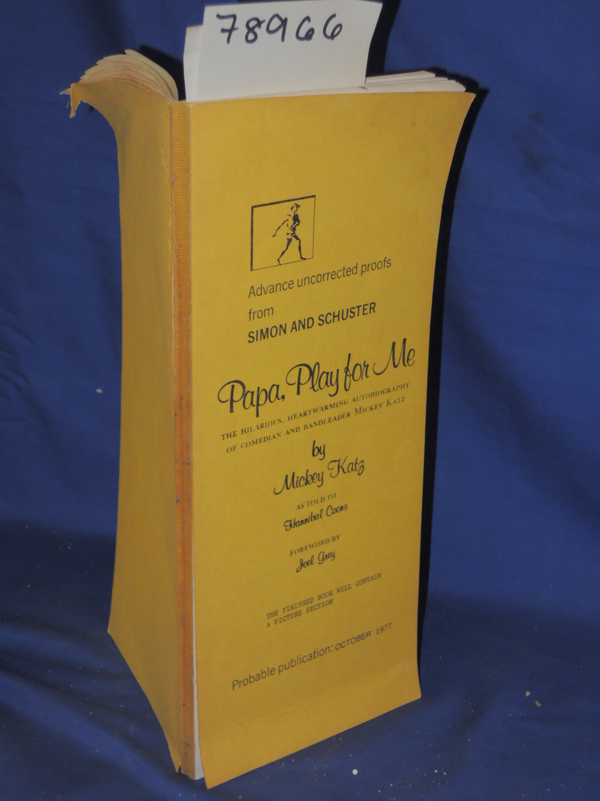 Katz, Mickey: PAPA, PLAY FOR ME Advanced Uncorrected Proofs