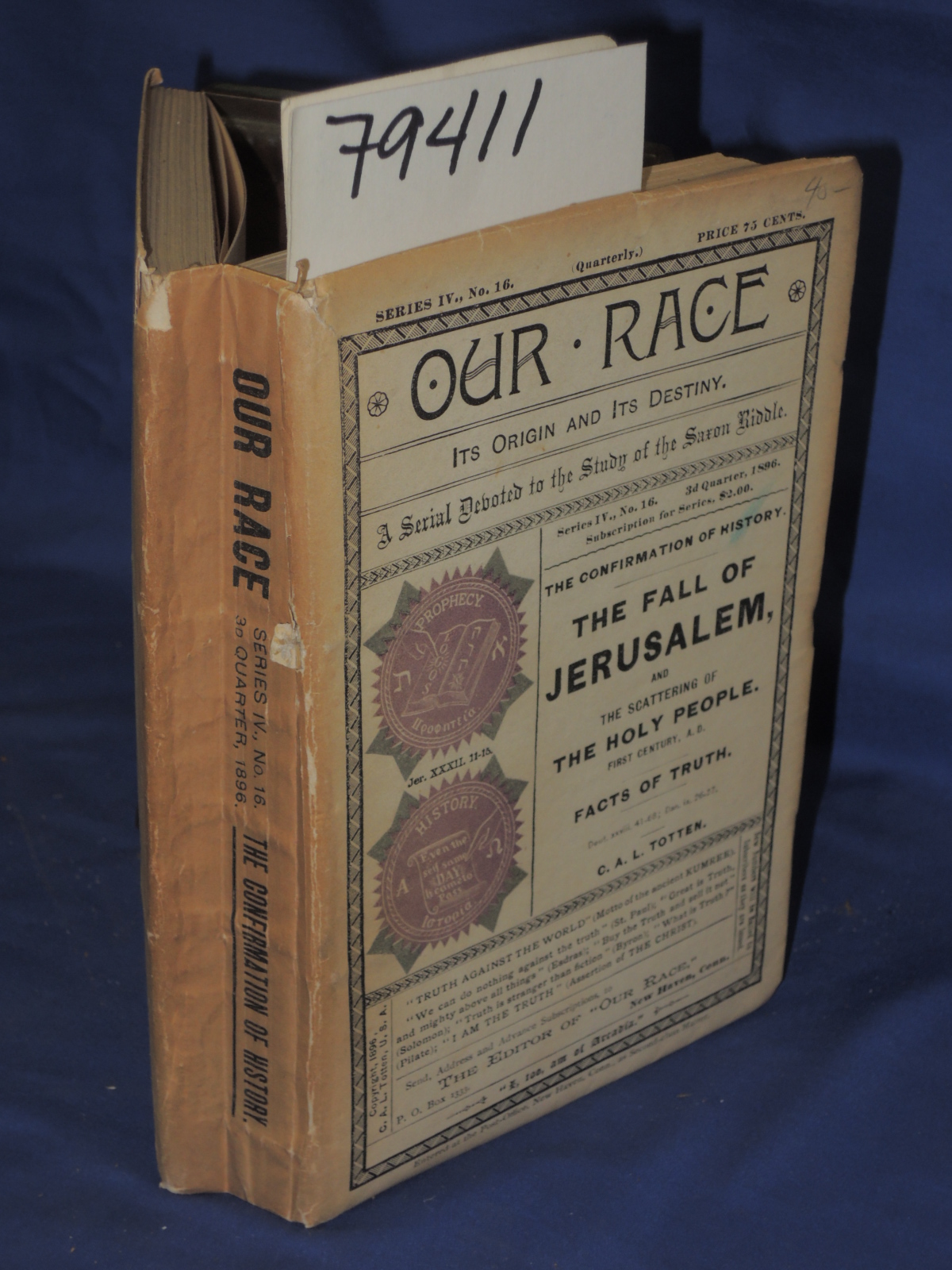 totten, charles a.l.: THE CONFIRMATION OF HISTORY  FACTS OF TRUTH The Times a...