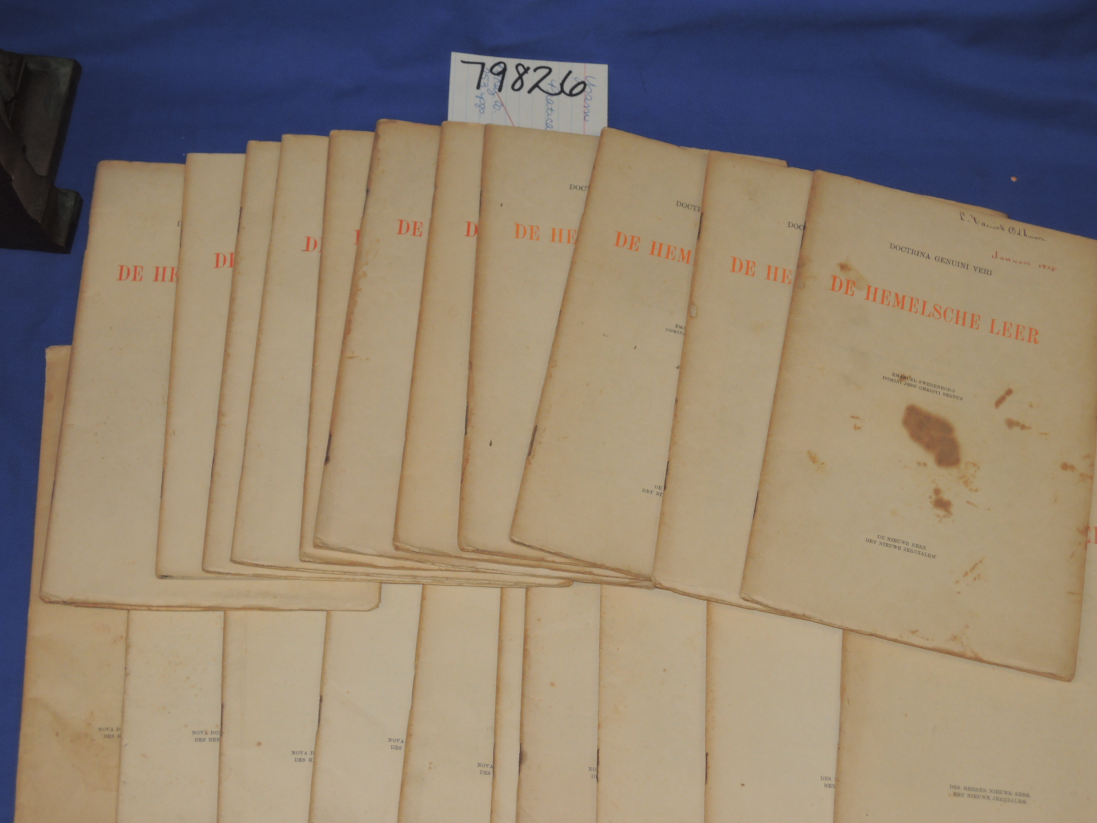 Swedenborg, Emanuel: 1938, 39, 40 DE HEMMELSCHE LEER