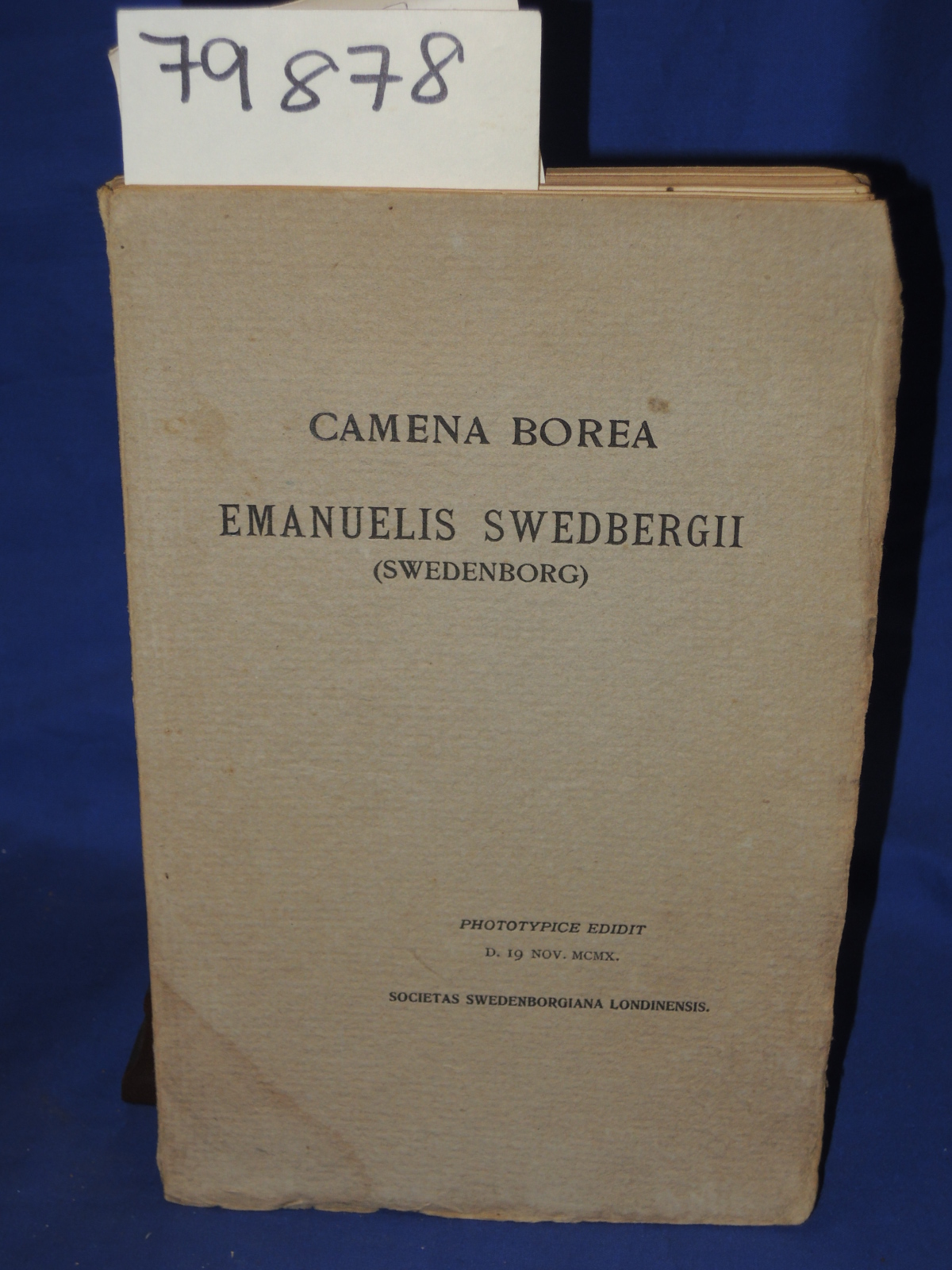 Swedenbergii (Swedenborg), Emanuel: CAMENA BOREA