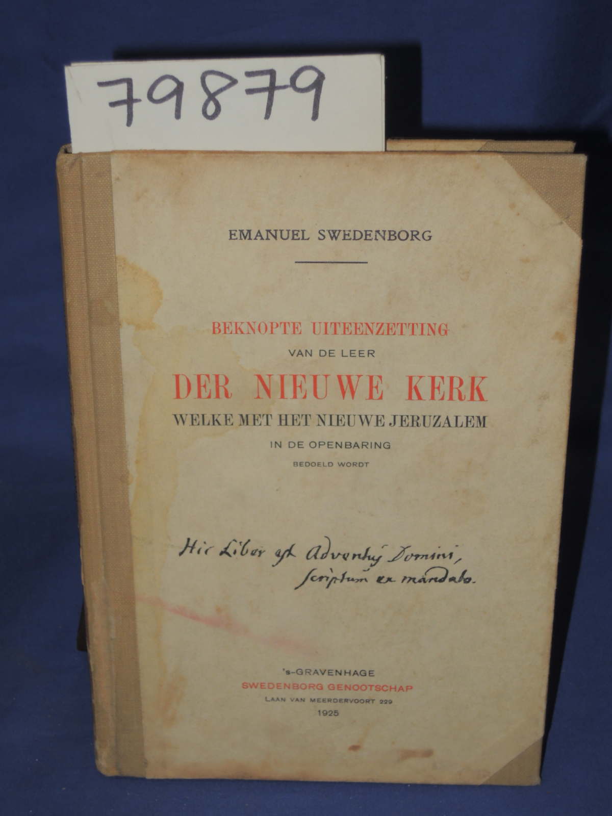 Swedenborg, Emanuel r: BEKNOPTE UITEENZETTING  VAN DE LEER  DER NIEUWE KERK  ...