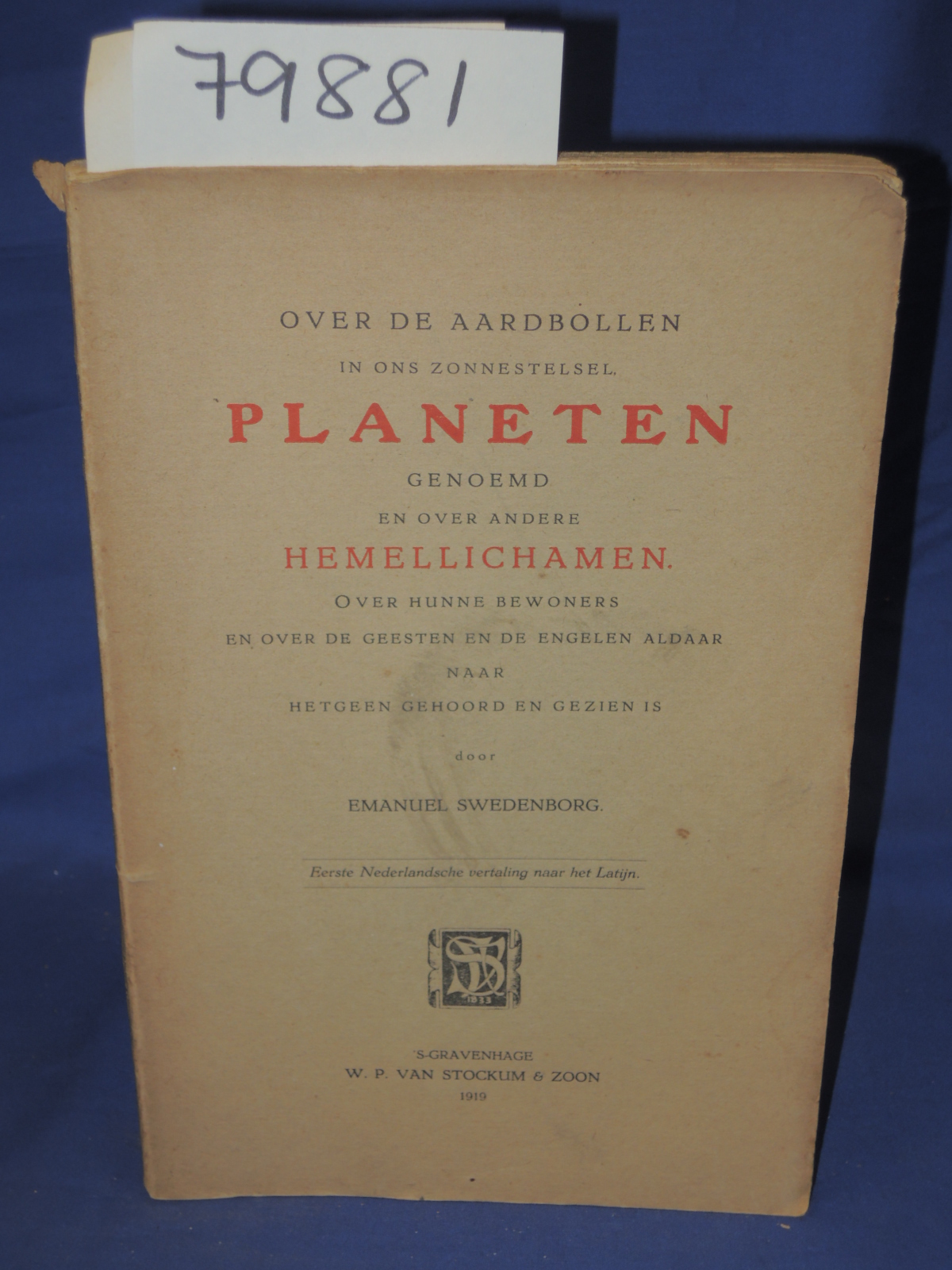 Swedenborg, Emanuel: OVER DE AARDBOLLEN IN ONS ZONNESTELSEL  PLANETEN  GENOEM...