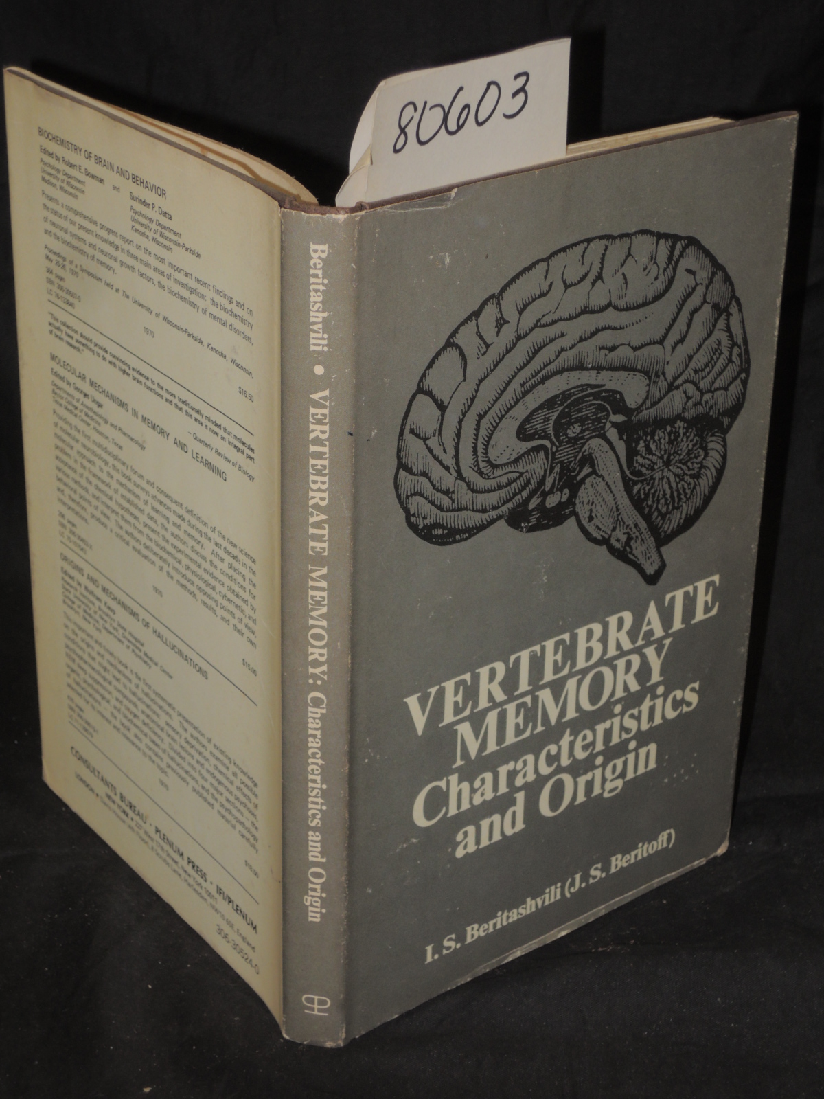 Beritashvili I.S.; (J.S.Beritoff): Vertebrate Memory Characteristics and Origin