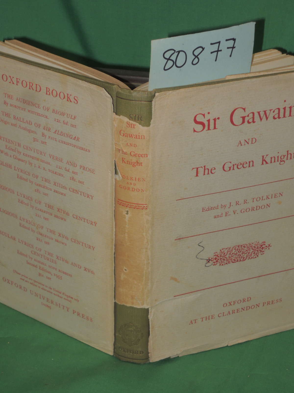 Tolkien,  J.R.R.; Gordon, E.V.: Sir Gawain and The Green Knight WORN DJ