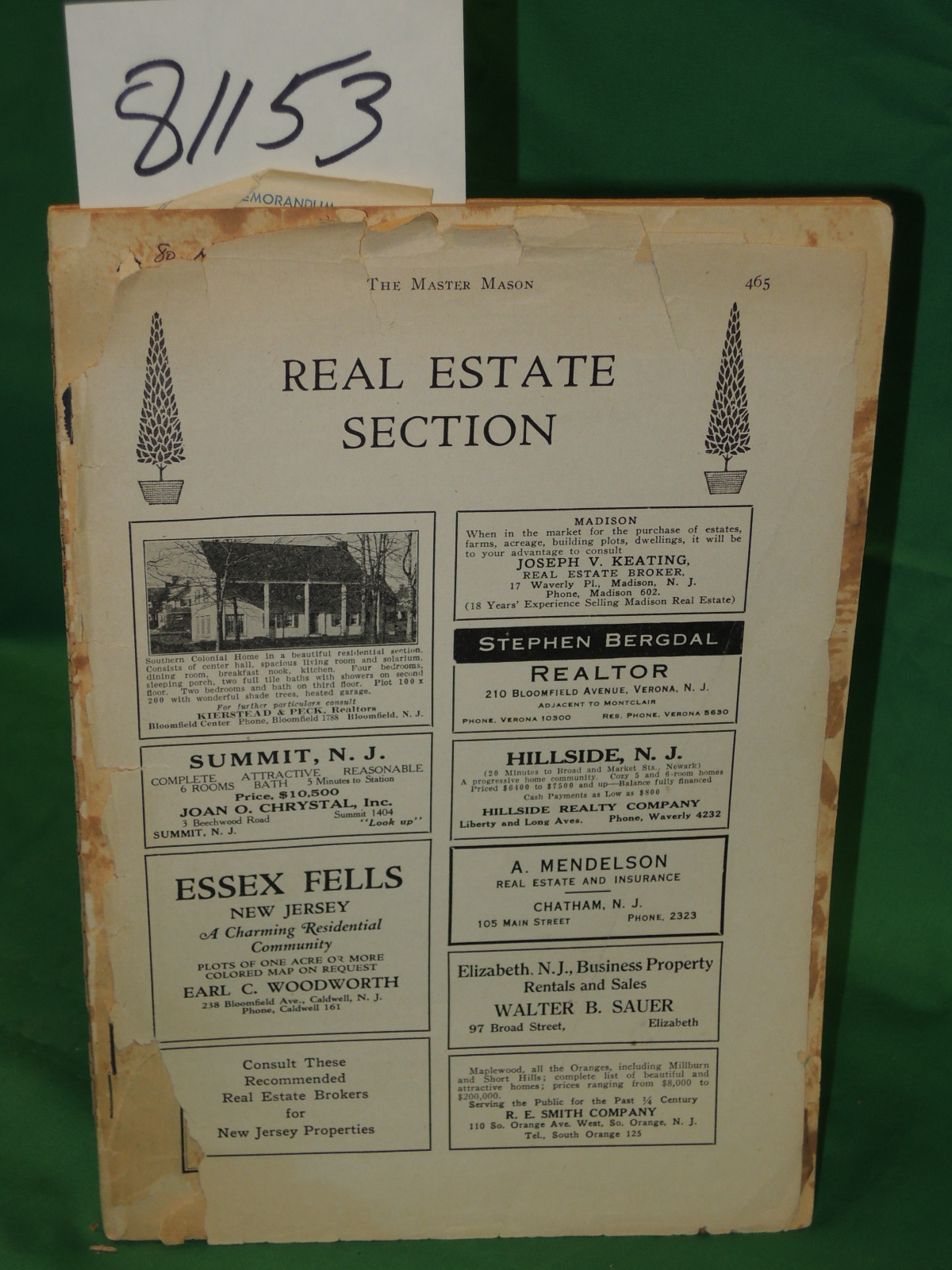 Newton, Joseph Fort: Master Mason New Jersey Edition Vol I November 1925 Numb...
