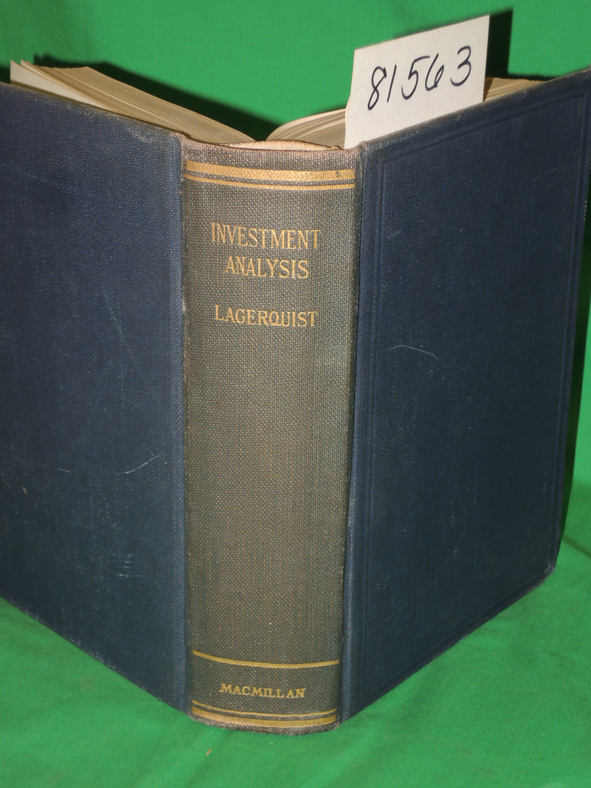 Lagerquist, Walter Edwards: Investment Analysis: Fundamentals in the Analysis...