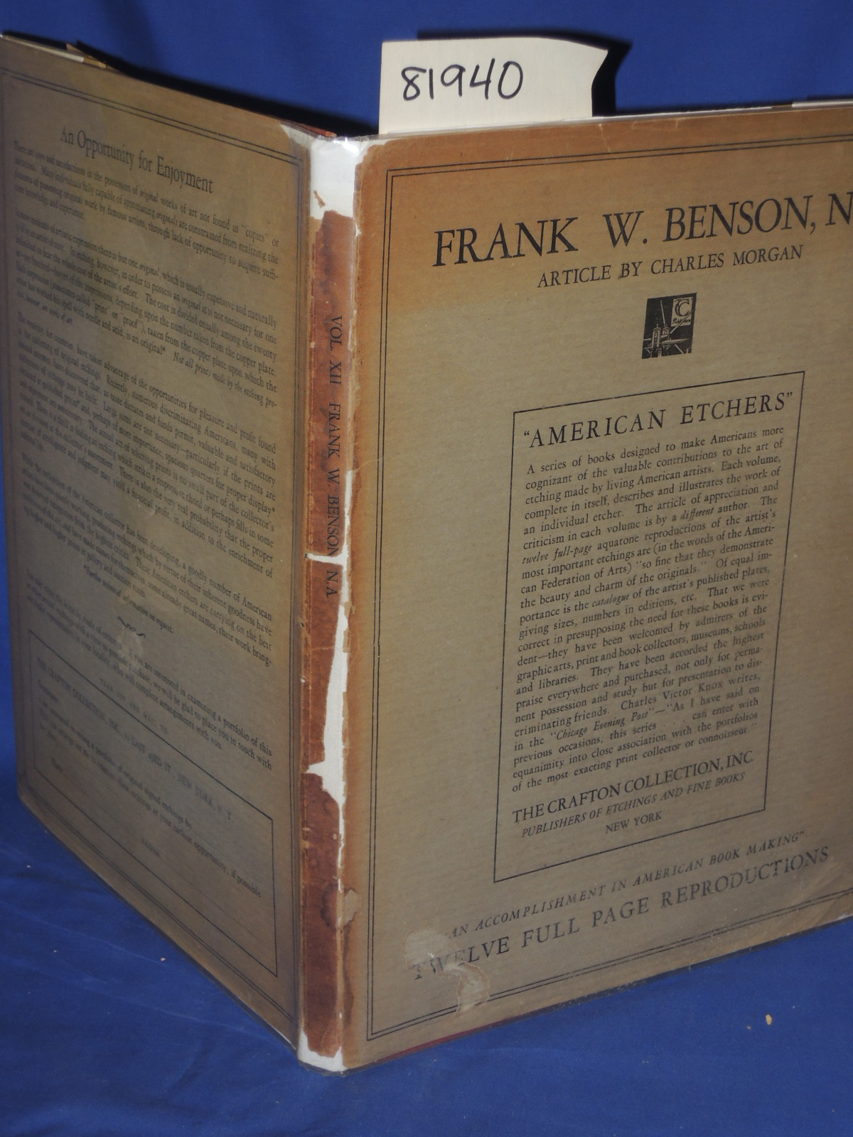 Morgan, Charles: Frank W. Benson, N.A.; American Etchers Series, Vol. XII