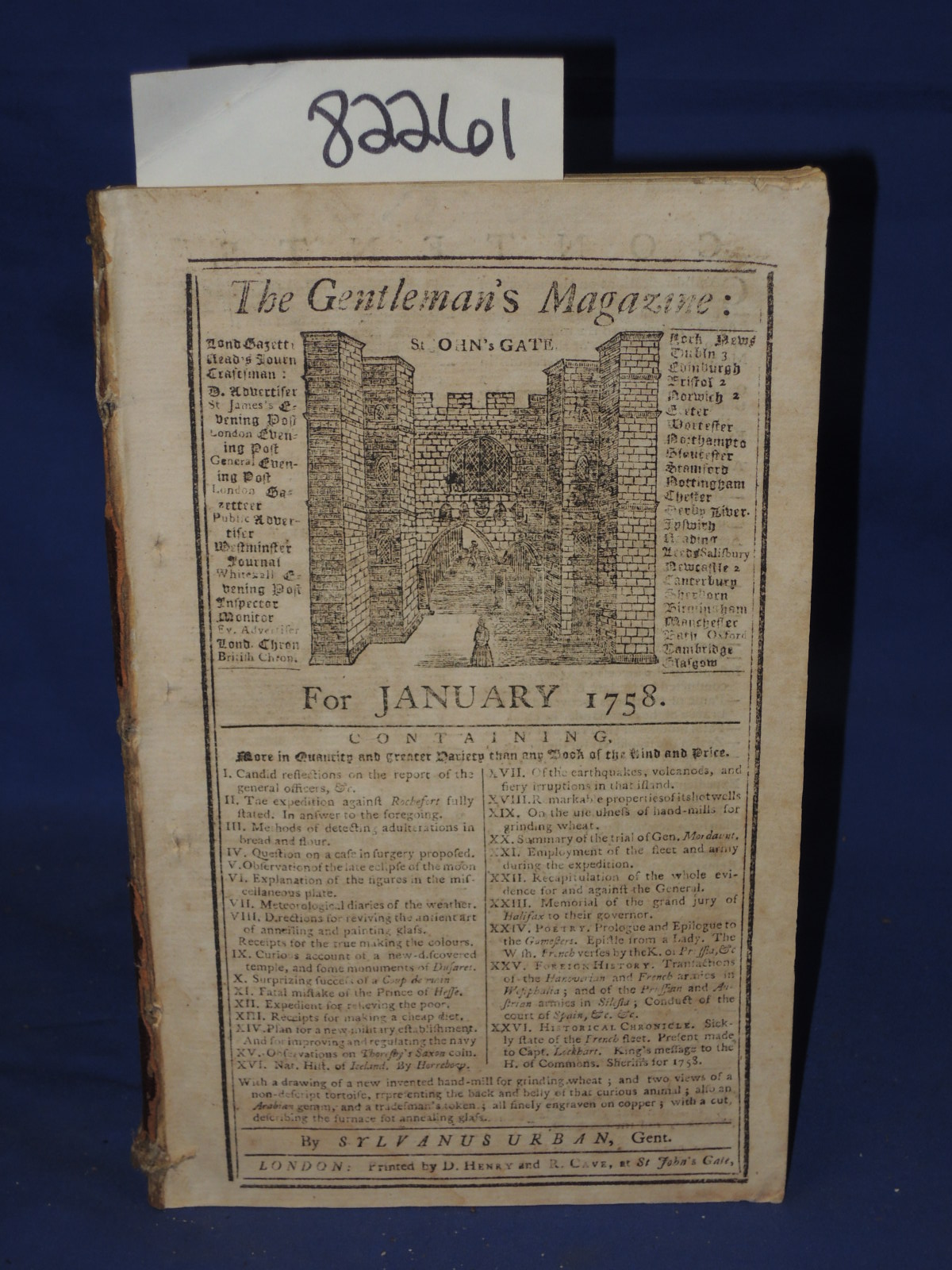 Sylvanus Urban, Gent.: Gentleman's 1758 JANUARY Magazine