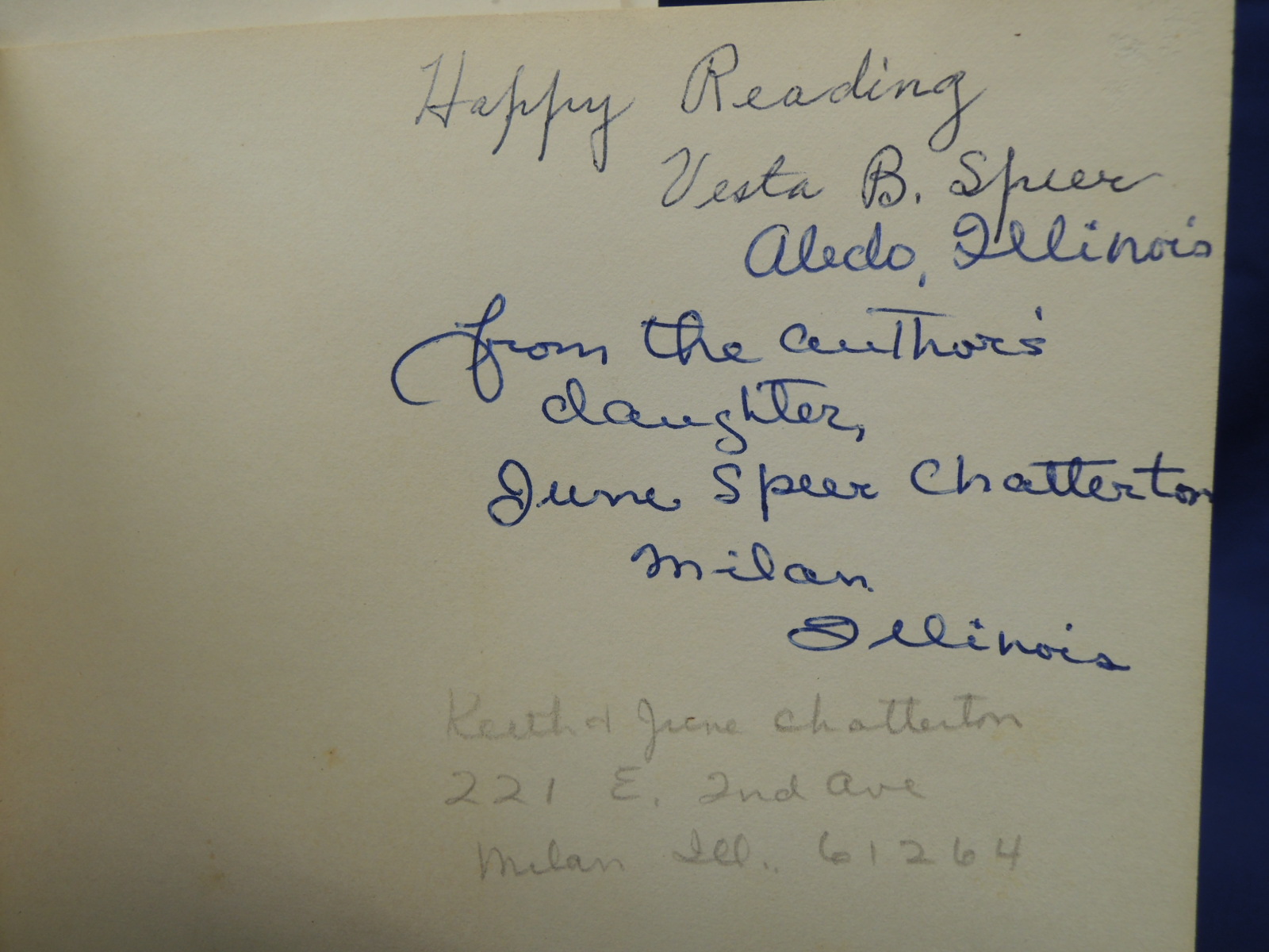 Speer, Vesta: Before Sundown  signed by author and her daughter