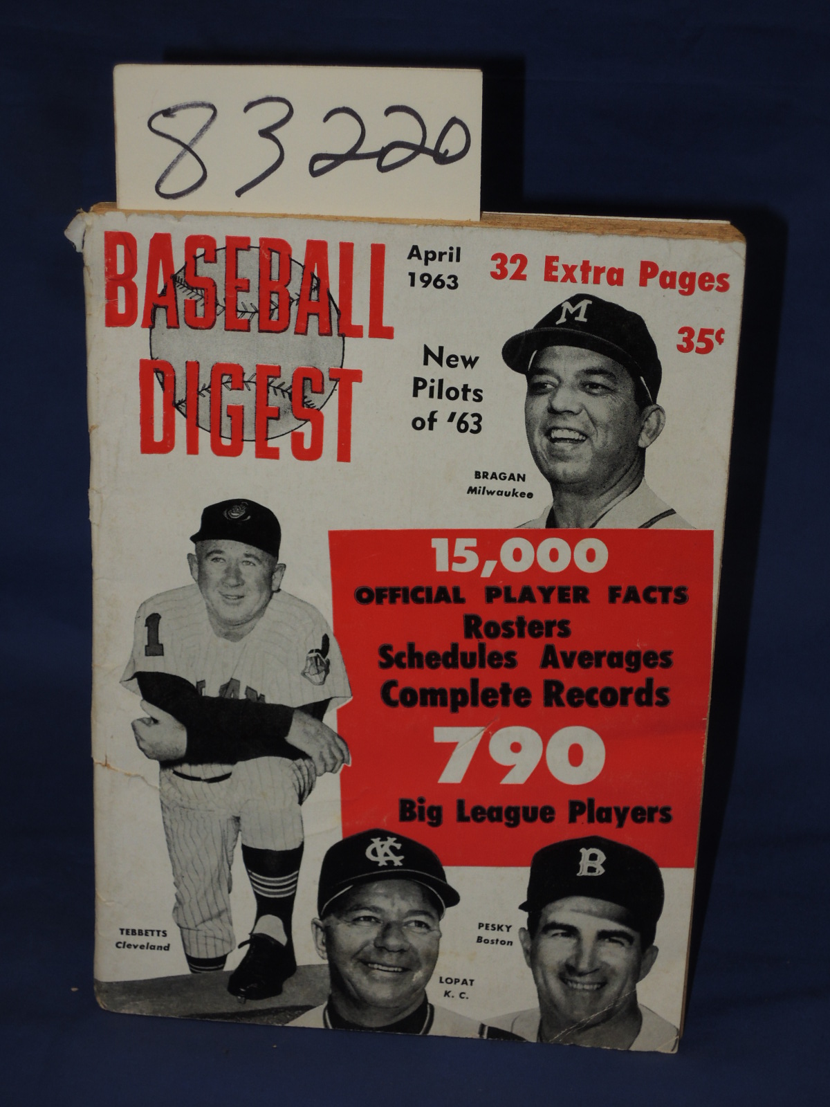 Simons, Herbert (editor): Baseball Digest  April 1963 Vol. 22 No. 3 FRONT COV...
