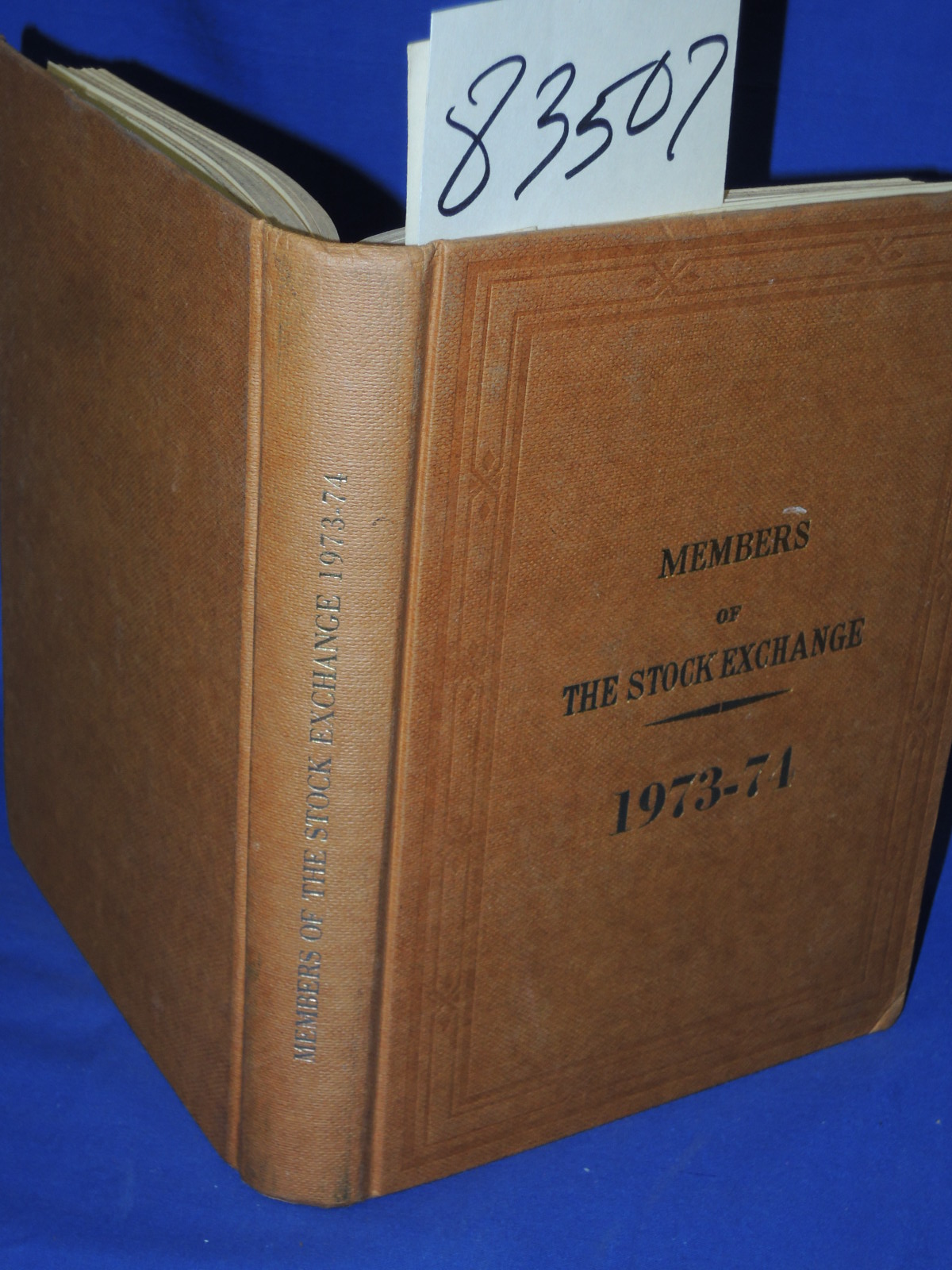 COUNCIL OF STOCK EXCHANGE: Members and Firms of The Stock Exchange for the Ye...