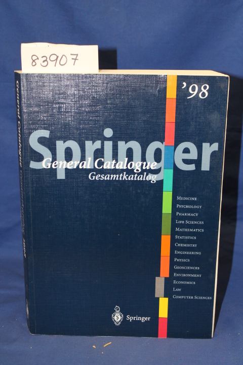 SPRINGER-VERLAG: General Catalogue : Gesamtkatalog Medecine, Psychology, Phar...