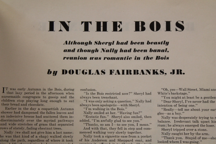 Fairbanks, Jr., Douglas: In the Bois: Story Article on Autumn ESQUIRE: The Qu...