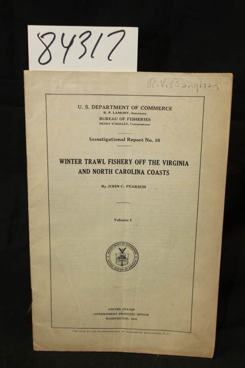 Pearson, John C.: winter trawl fishery off the virginia and north carolina co...