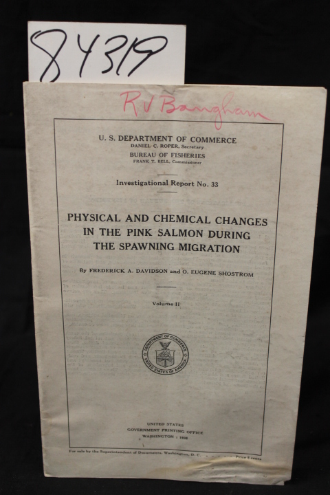 Davidson, Frederick A.; Shostrom, O....: PHYSICAL AND CHEMICAL CHANGES IN THE...