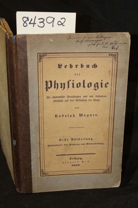 Wagner, Rudolph: Lehrbuch der Physiologie ( Textbook of Physiology)