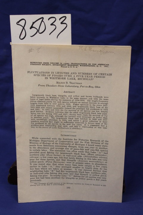 Trautman, Milton B.: FLUCTUATIONS IN LENGTHS AND NUMBERS OF CERTAIN SPECIES O...
