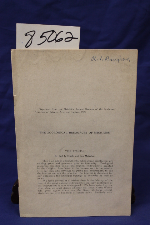 Hubbs, Carl L. and Metzelaar: THE ZOOLOGICAL RESOURCES OF MICHIGAN