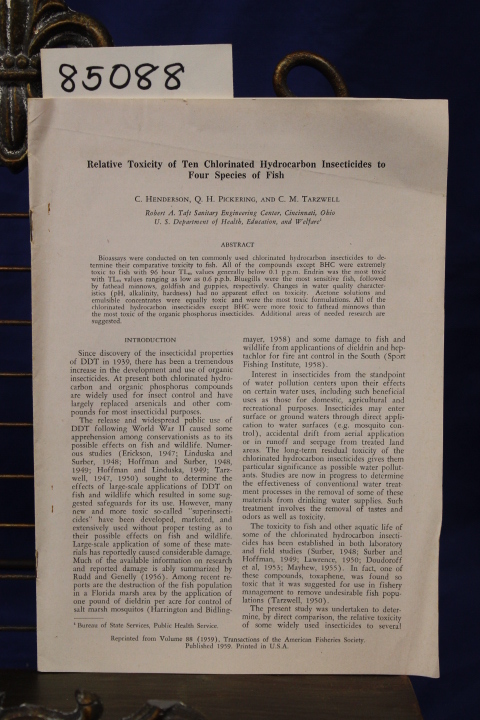 Henderson, C. Pickering, Q.H. and Ta...: RELATIVE TOXICITY OF TEN CHOLORINATE...