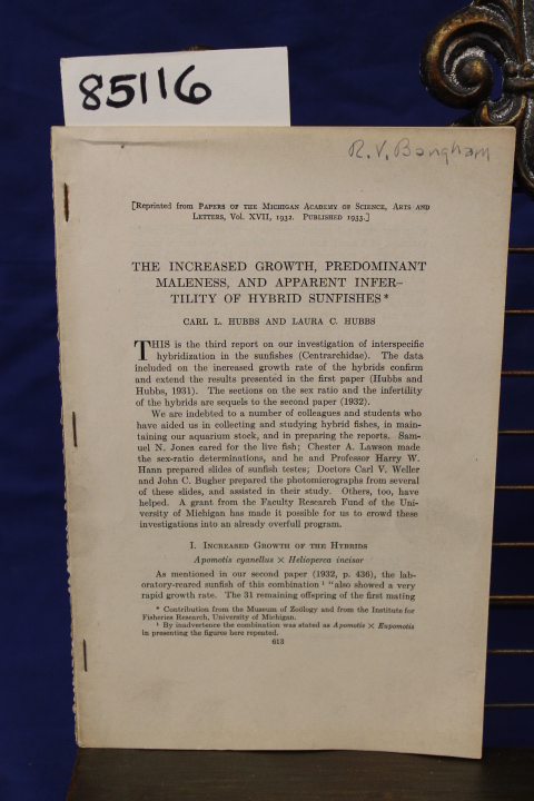 Hubbs, Carl L. and Hubbs Laura C.: THE INCREASED GROWTH PREDOMINANT MALENESS ...