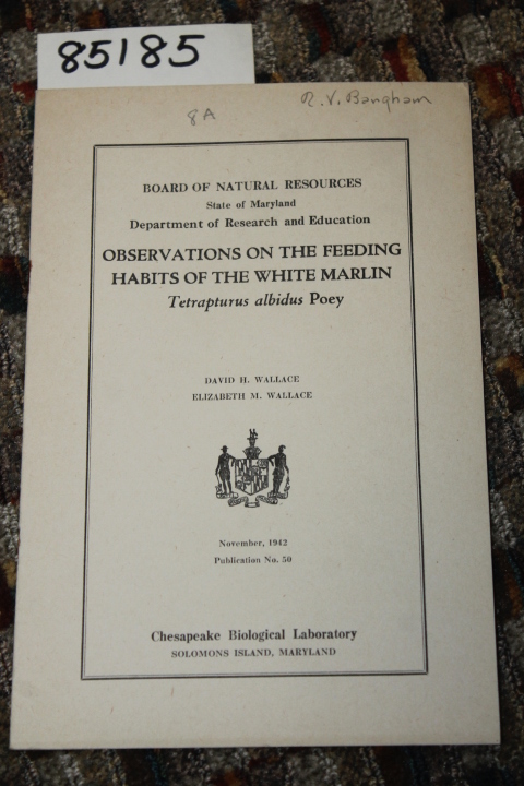 WALLACE, DAVID H.; WALLACE, ELEIZABE...: OBSERVATIONS ON THE FEEDING HABITS O...