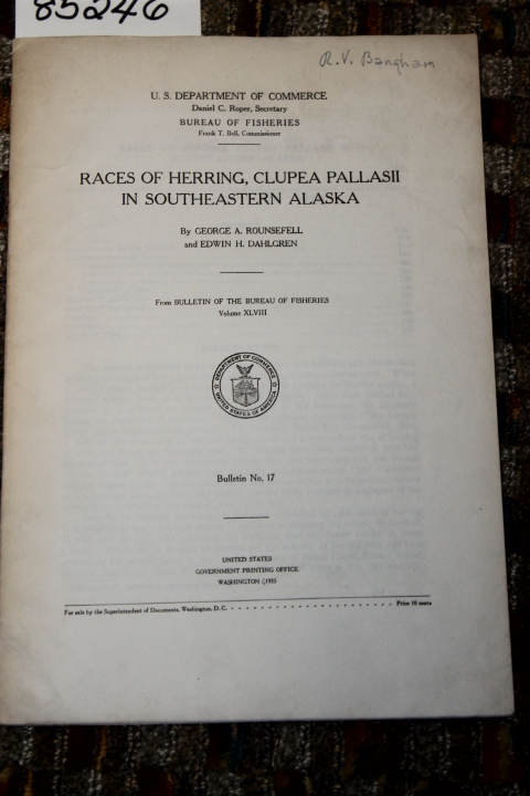 Rounsefell, George A. & Dahlgren, Ed...: RACES OF HERRING, CLUPEA PALLASII IN...