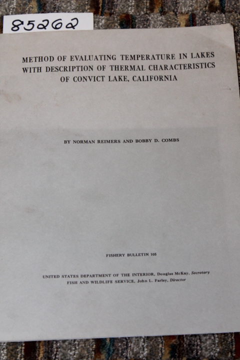 Reimers, Norman, Combs, Bobby D.: METHOD OF EVALUATING TEMPERATURE IN LAKES W...