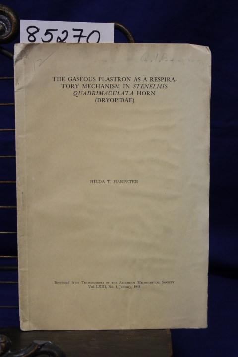 HARPSTER, HILDA T.: THE GASEOUS PLASTRON AS A RESPIRATORY MECHANISM IN STENEL...