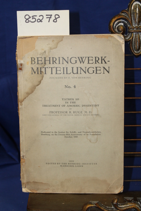 RUGE, M.D. PROFESSOR R.: BEHRINGWERK-MITTEILUNGEN