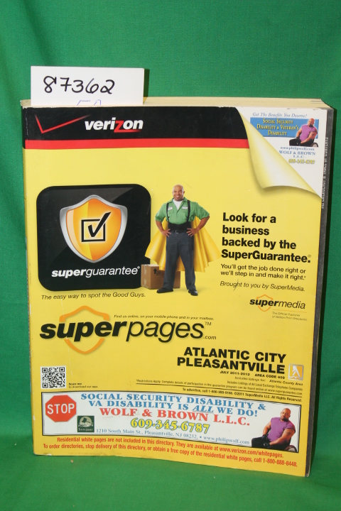 Verizon: Atlantic City Pleasantville Area Code 609 Issued July 2011-2012 Yell...