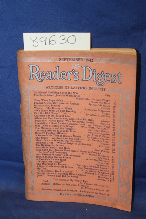 Reader's Digest Paul de Kruif, Allan...: Reader's Digest, Found: A One-Day Cu...