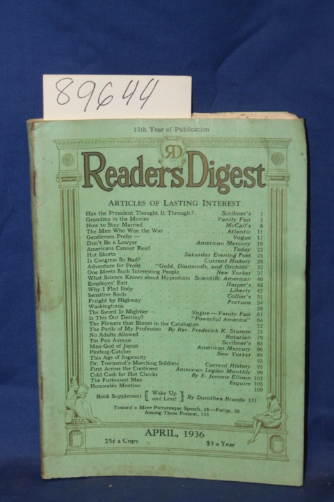 Reader's Digest ; Stamm, Fredrick K....: Reader's Digest, The Perils of my Pr...