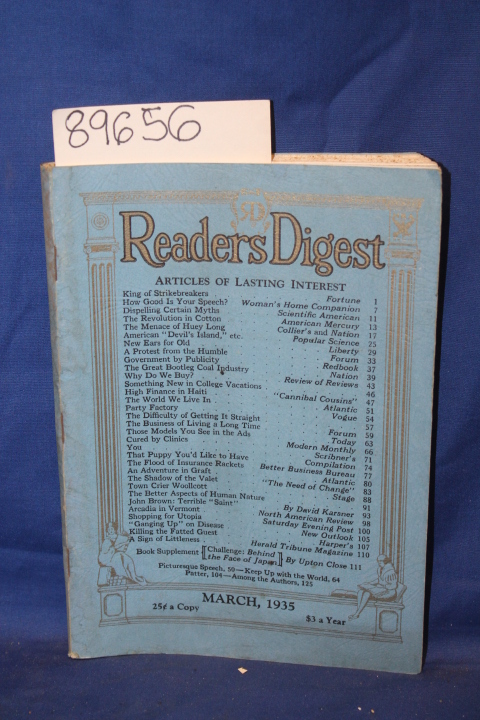Reader's Digest ; Karsner, David: Reader's Digest, John Brown: Terrible  Sain...