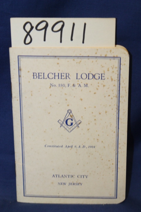 Masonic Lodge: Belcher Lodge Atlantic City New Jersey