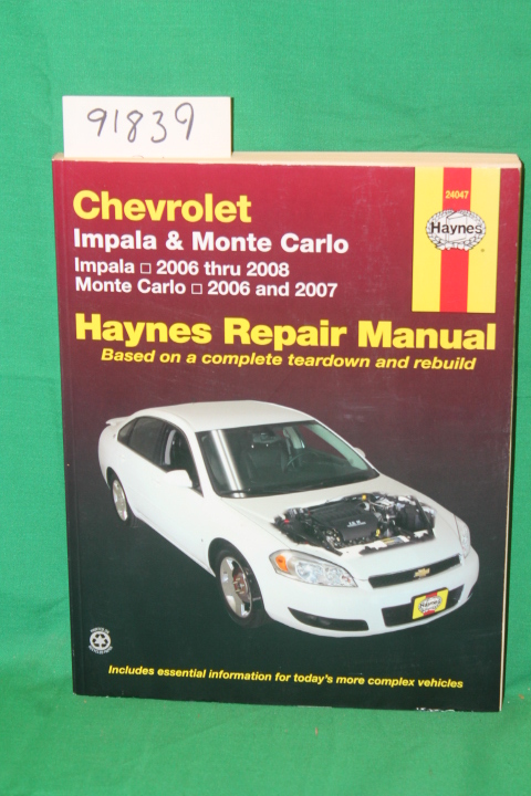 Stubblefield, Mike; Haynes, John H: Haynes Repair Manual Chevrolet Impala & M...