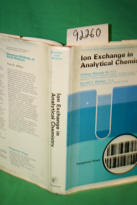 Rieman, William; Walton, Harold F.: Ion Exchange in Analytical Chemistry