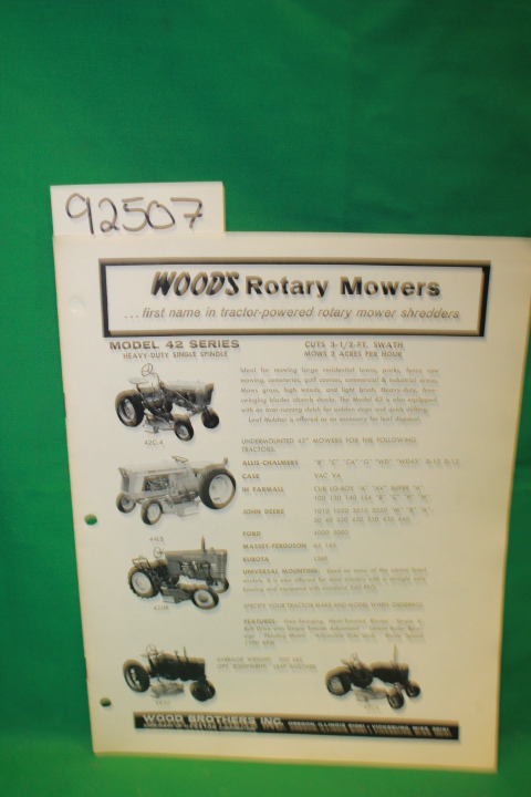 Wood brothers: Wood's Rotary Mowers:First name in tractor-powered rotary mowe...