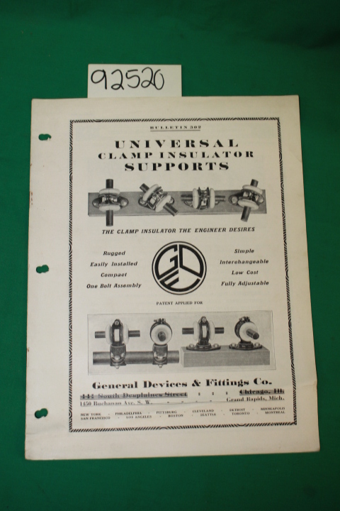 General Devices & Fittings Co.: Universal Clamp Insulator Supports