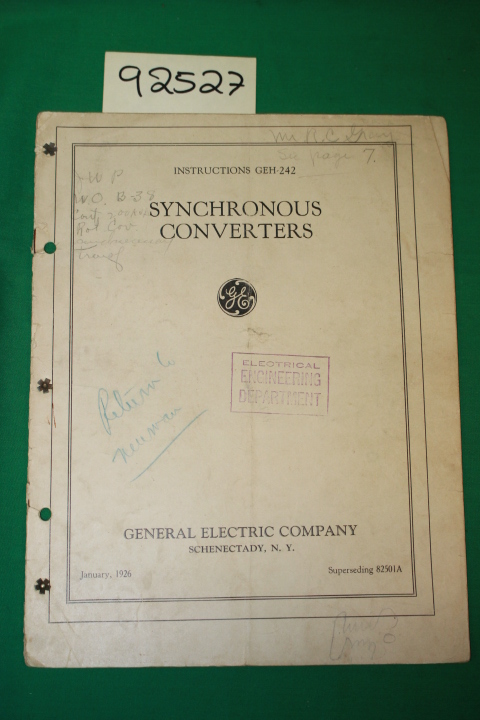 General Electric: Instructions GEH-242: Synchronous Converters