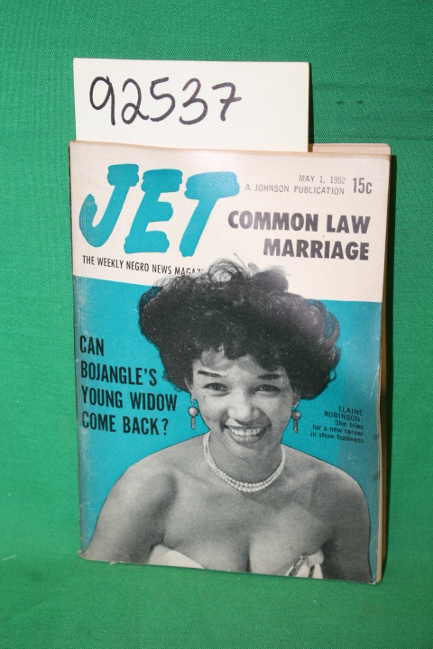 Jet Magazine: Jet: Common Law Marriage;Elaine Robinson 1952
