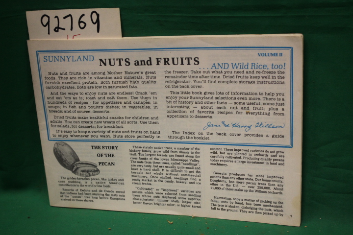 Wilson, Jane and Harry: Sunnyland Nuts and Fruits ( catalogue ) Volume 2