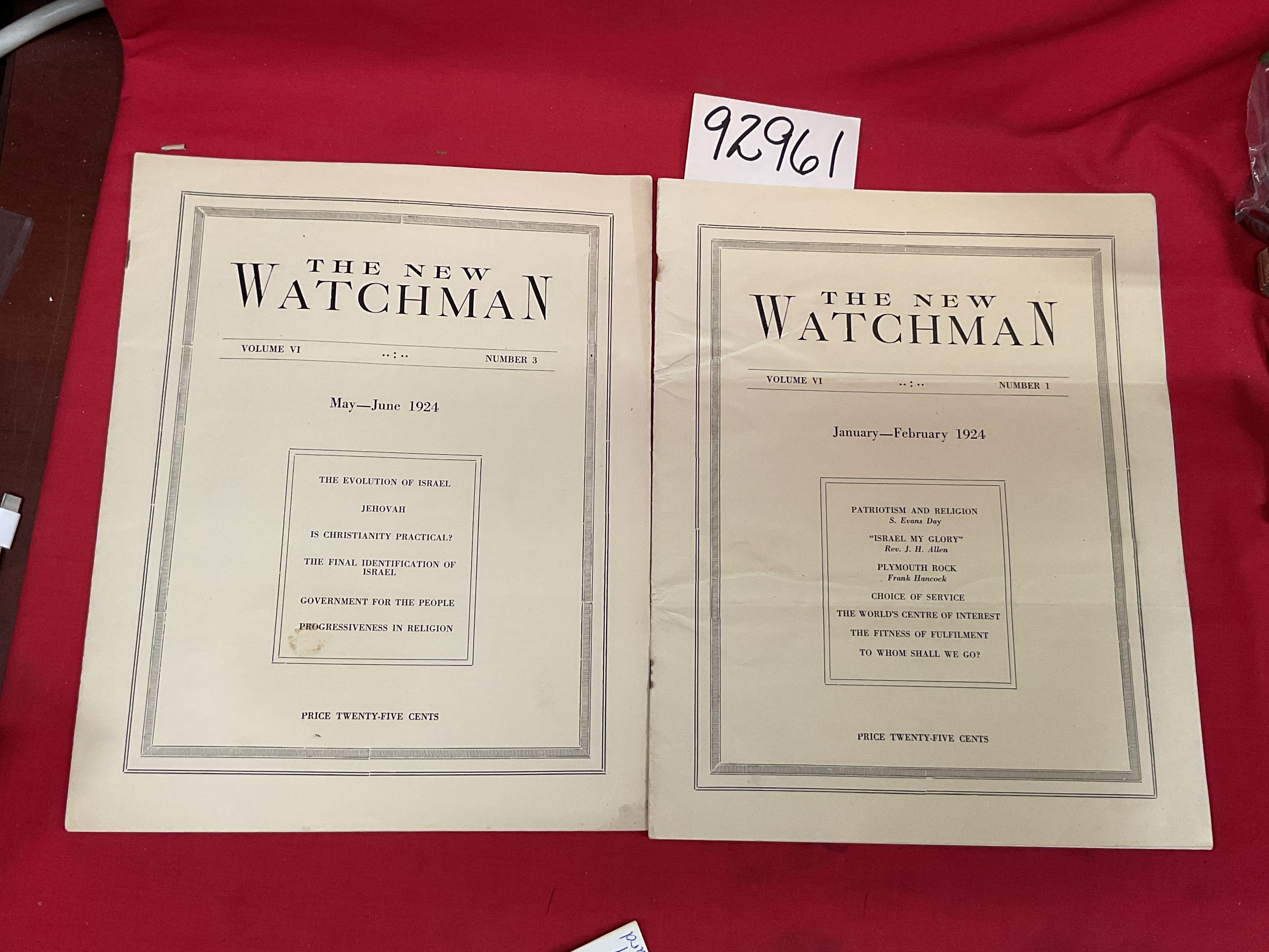 Evans Day, S. J.H. Allen; Hancock, F...: The New Watchman (Jan.-Feb, March- A...