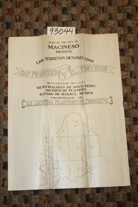 La Jantha Plantation Company: Plan of the City of Macineso Mexico Los Terreno...
