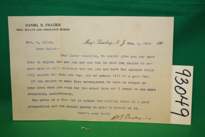 Frazier, Daniel B.: A Letter to Mrs. S. Allen
